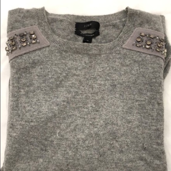 J.Crew Grey Sweater with Cashmere and Jewels - Picture 5 of 7